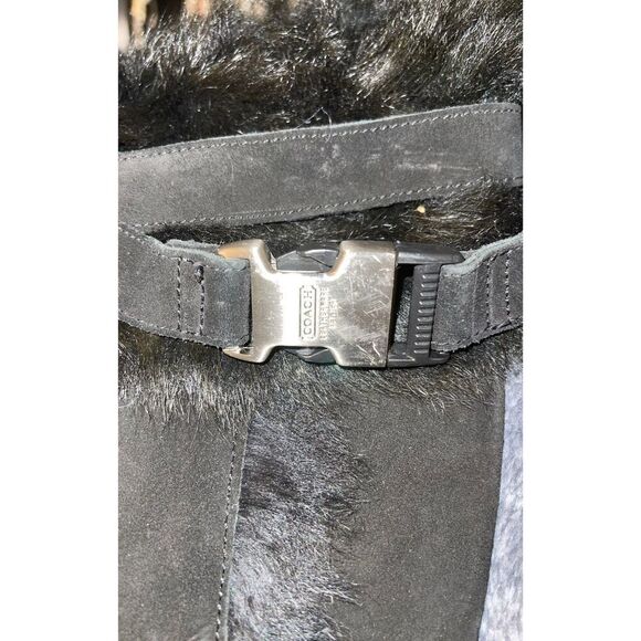 COACH shearling leather & fur Suede sharma wedge Boots p58 G04 - Picture 4 of 11